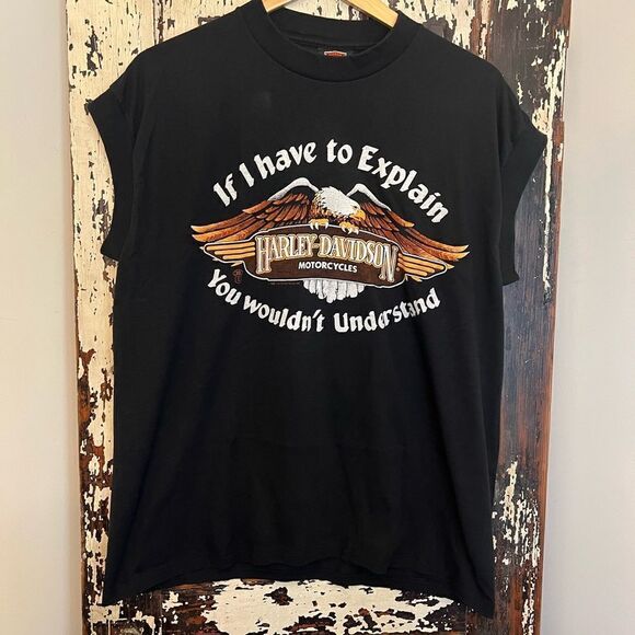 Vintage 80’s If I Have To Explain You Wouldn’t Understand Harley Davidson Tee. - Picture 1 of 10